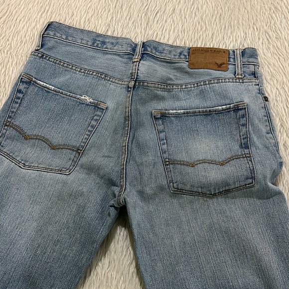 American eagle men’s low loose distressed blue denim jeans size 32x34 - Picture 9 of 10